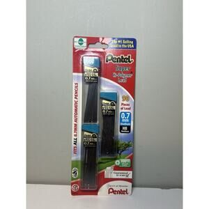 PENTEL SUPER HI-POLYMER LEAD REFILLS, 0.7mm,HB,30/TUBE, 3 TUBES